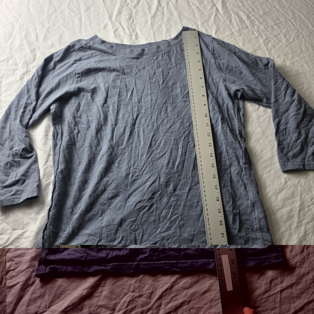 pact women's shirt 3/4 length sleeve blue medium - Picture 4 of 5